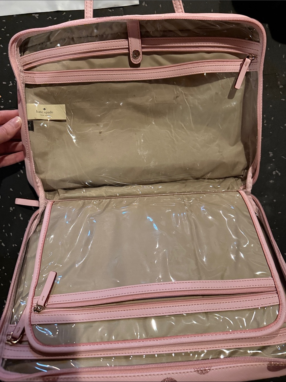 kate spade blush pink travel organizer tote - Picture 3 of 4